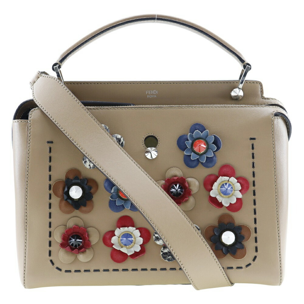 Fendi Dot Com handbag calfskin leather shoulder zippered
